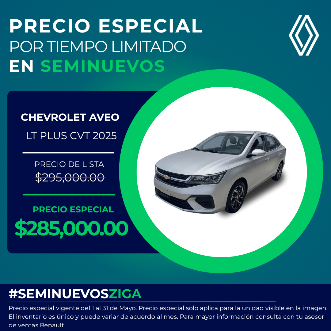 Aveo 2025, automático y económico